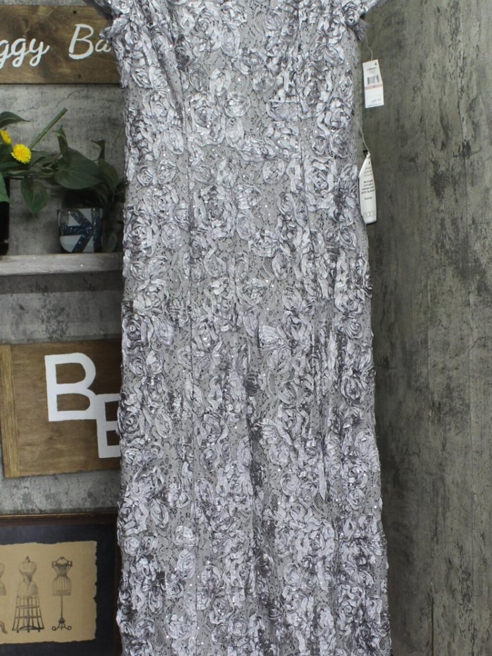 Alex Evenings Gray Alex Evenings Rosette Mother Of The Bride Dress 12